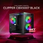 Case Gamer Cybertel Clipper CBX5007 Black con 5 Ventiladores RGB – Tipo Pecera