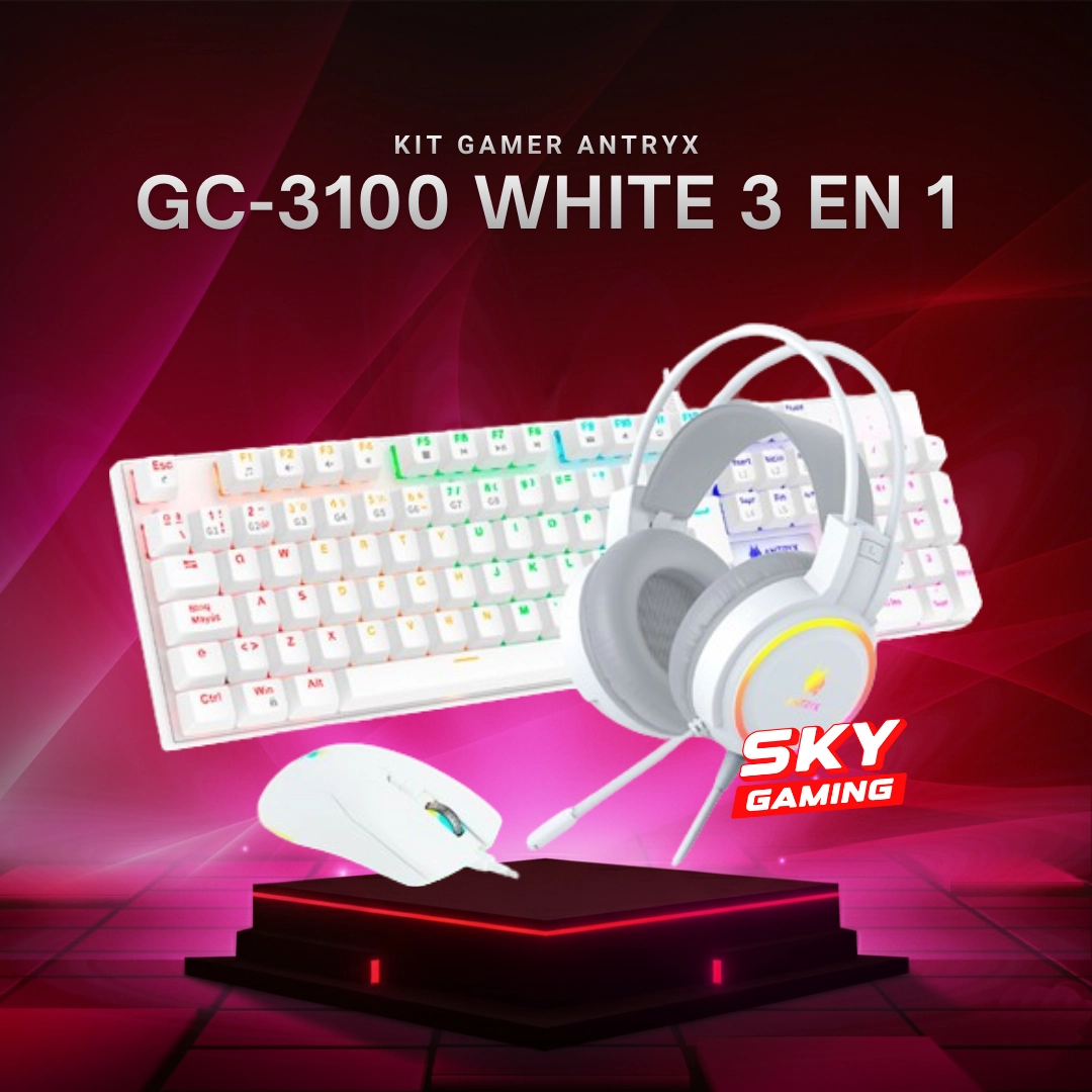 Kit Gamer Antryx GC-3100 X3 White 3 en 1 Red Switch