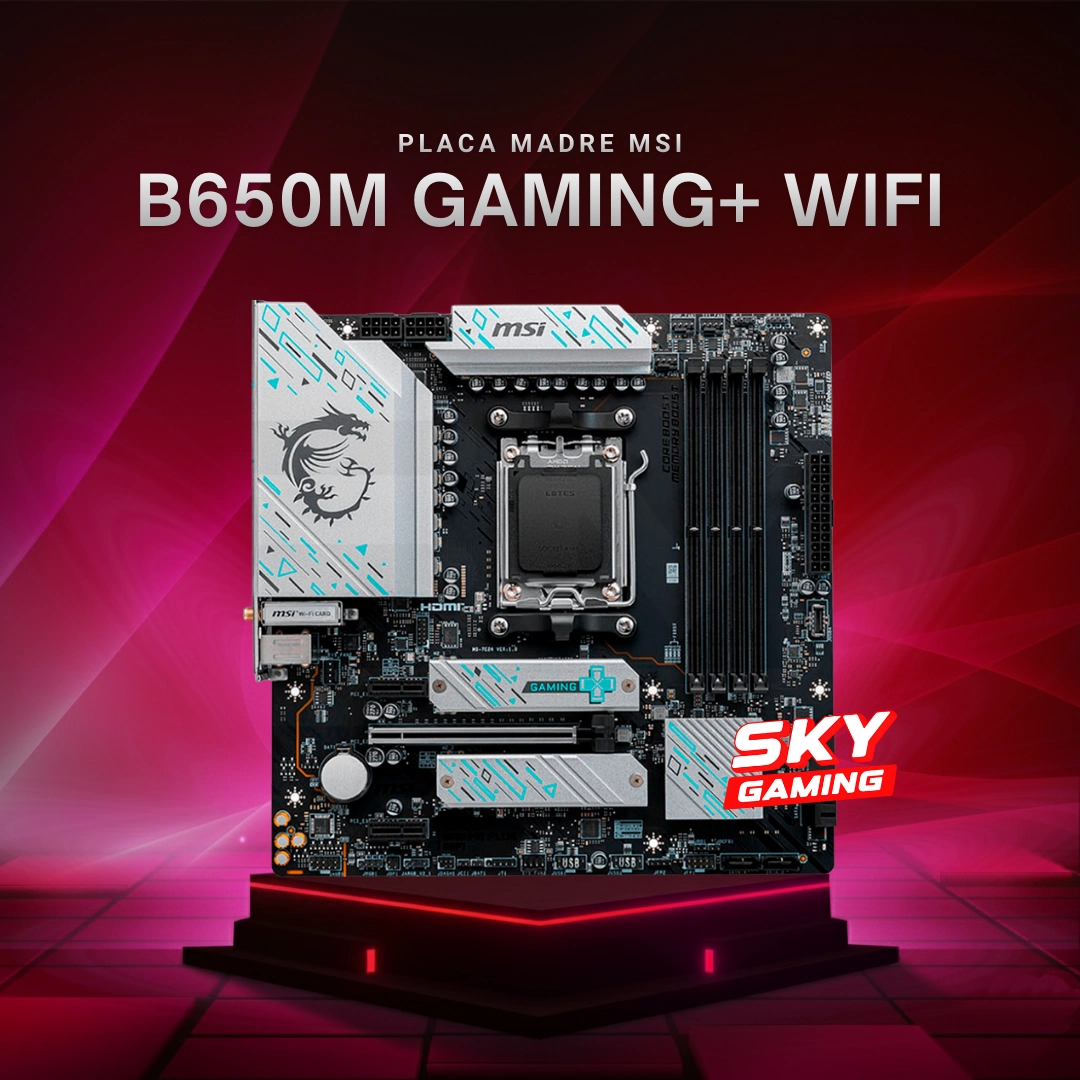 MSI B650 Gaming Plus WiFi Scheda Madre ATX – AMD AM5, DDR5 6000+MHz, PCIe 4.0, M.2 Shield Frozr, Wi-Fi 6E E Bluetooth 5.3, Per Processori Ryzen Serie 7000