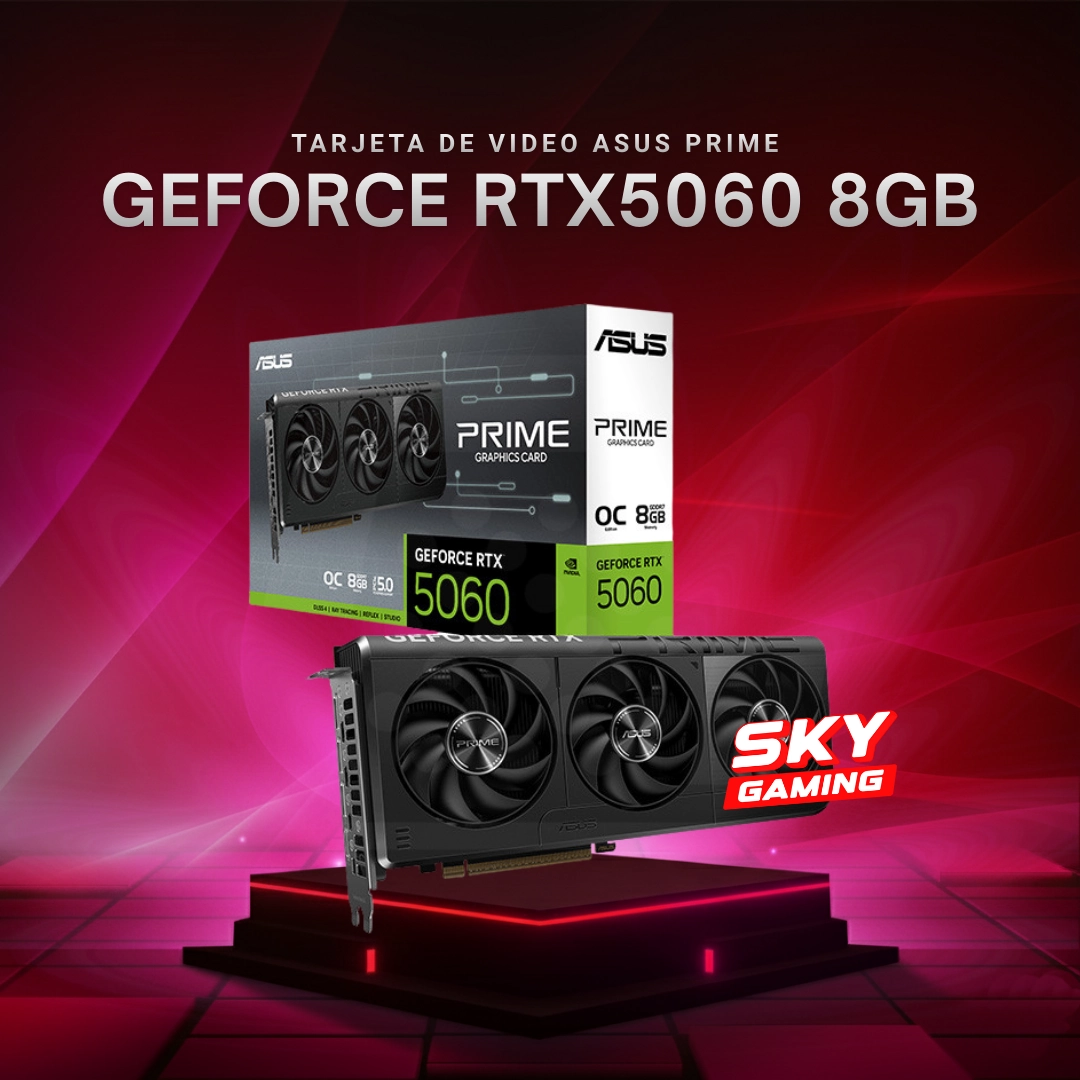 Tarjeta de Video ASUS PRIME GeForce RTX 5060 8GB GDDR7 (Triple Fan)