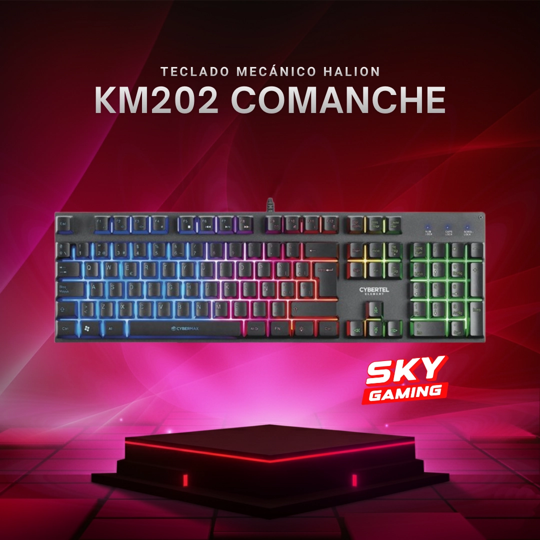 Teclado Mecánico Halion KM202 Comanche 88 Teclas Red Switch Rainbow