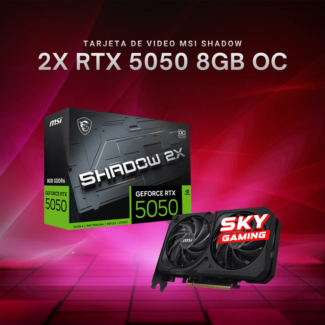 Tarjeta de Video MSI Shadow 2X RTX 5050 8GB GDDR7 OC