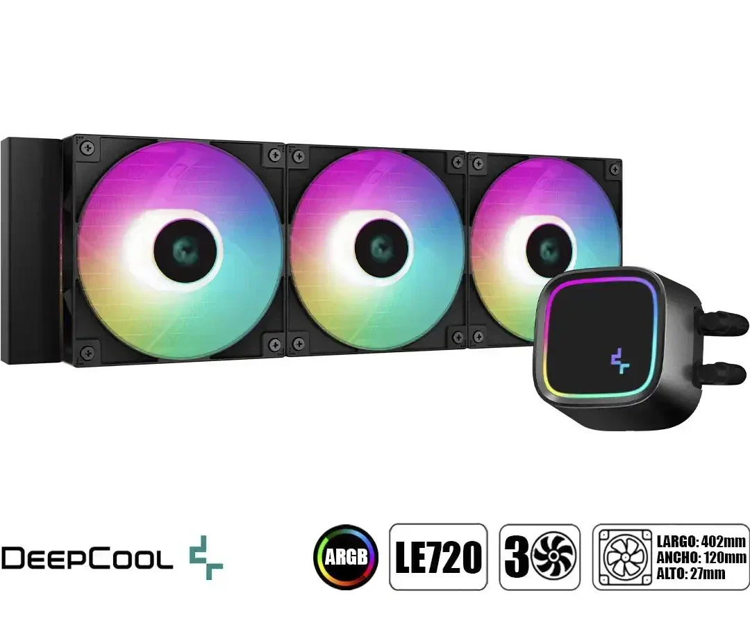REFRIGERACION LIQUIDA, DEEP COOL, LE720 BLACK A-RGB 3FAN