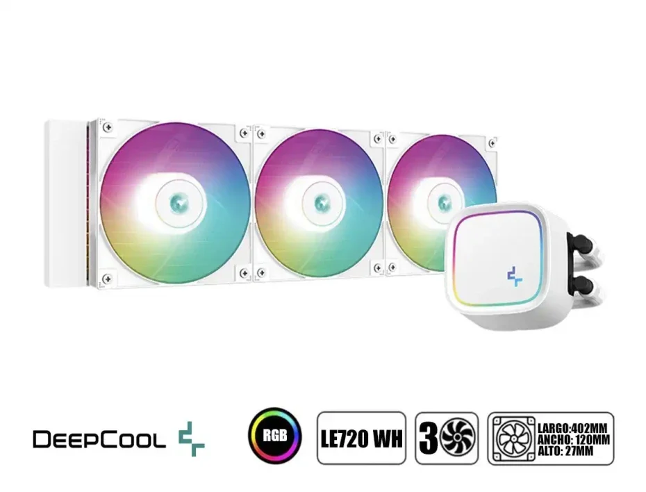 REFRIGERACION LIQUIDA, DEEP COOL, LE720 WHITE A-RGB 3FAN