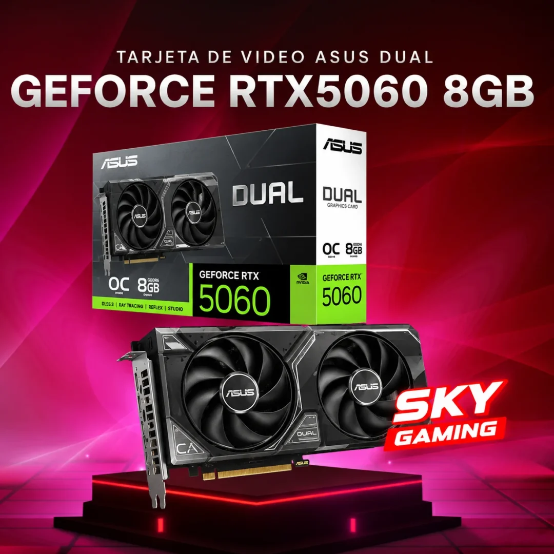 Tarjeta de Video ASUS DUAL GeForce RTX 5060 8GB GDDR7